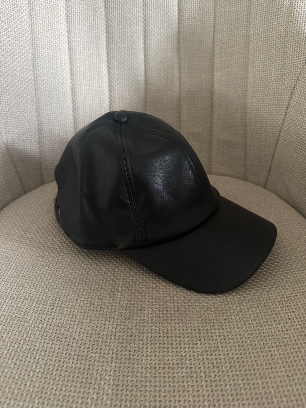 GAP Black Faux Leather Baseball Cap